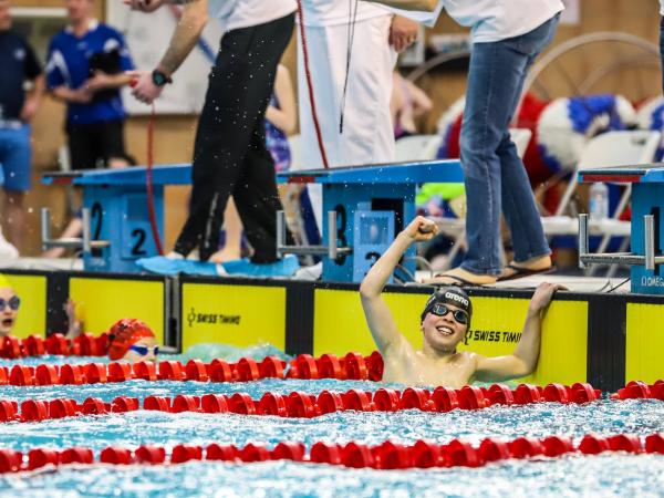 Boy swimming