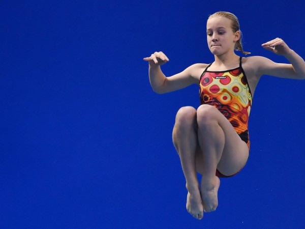 girl diving