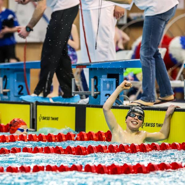 Boy swimming