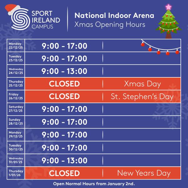 Christmas 2025 NIA Opening Hours