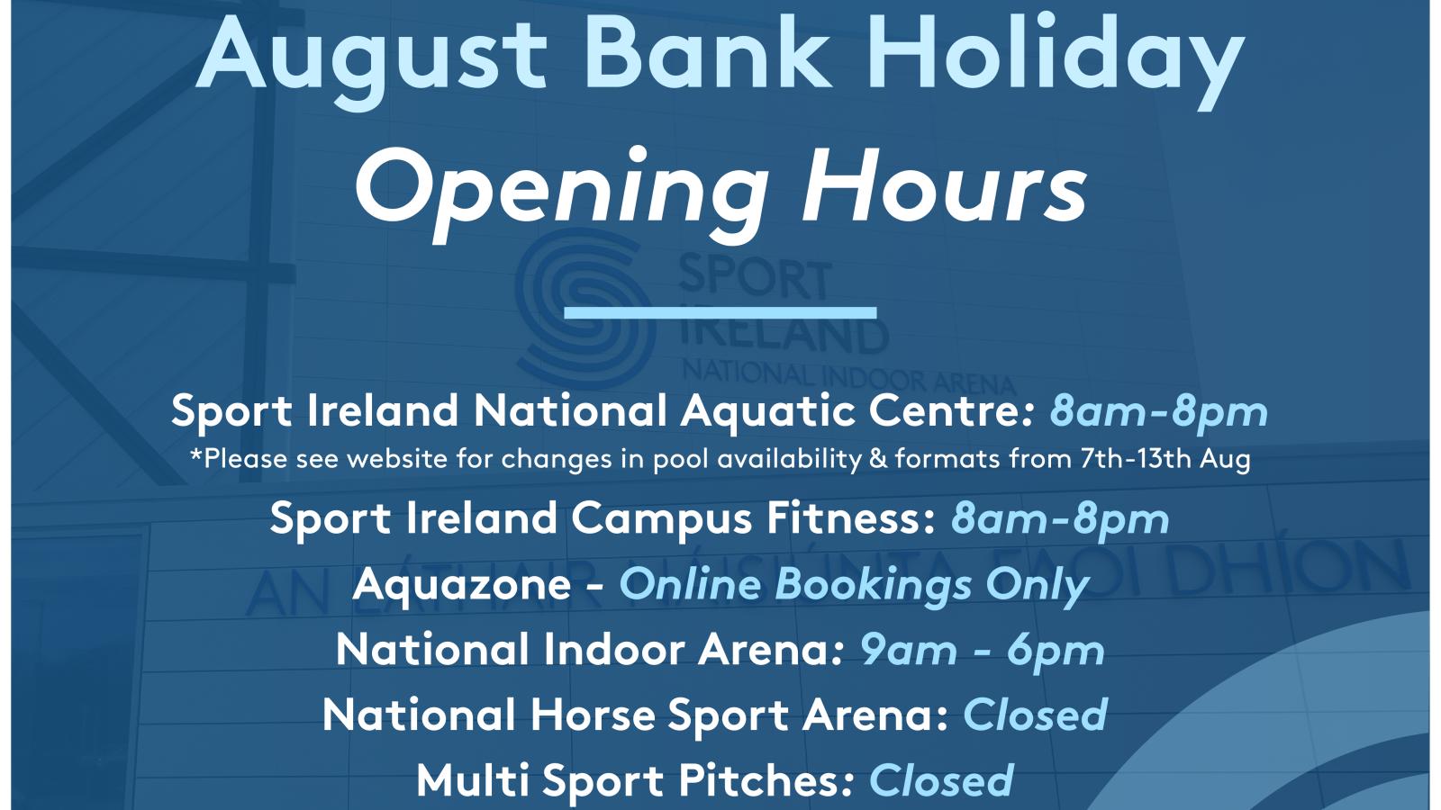 August Bank Holiday Opening Hours 2023